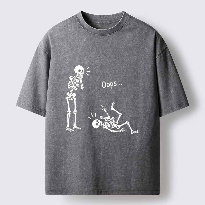 Tokyo‑Tiger Silly Skeleton Vibe Washed T‑Shirt