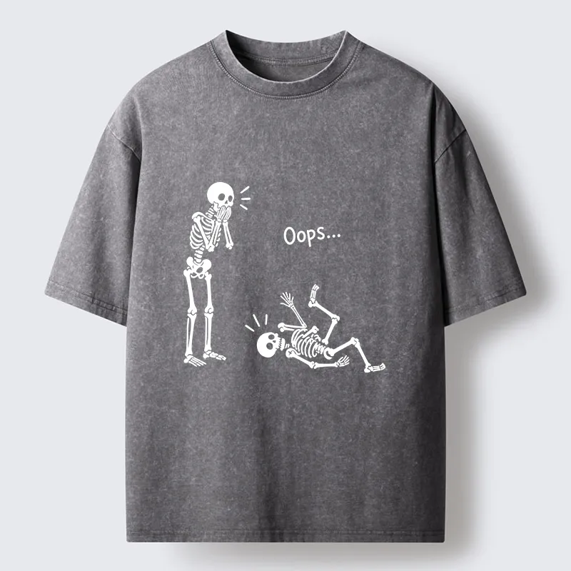 Tokyo‑Tiger Silly Skeleton Vibe Washed T‑Shirt