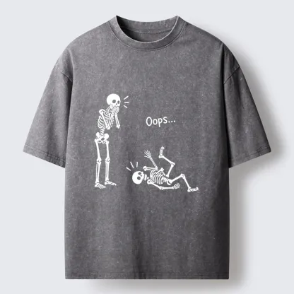 Tokyo‑Tiger Silly Skeleton Vibe Washed T‑Shirt