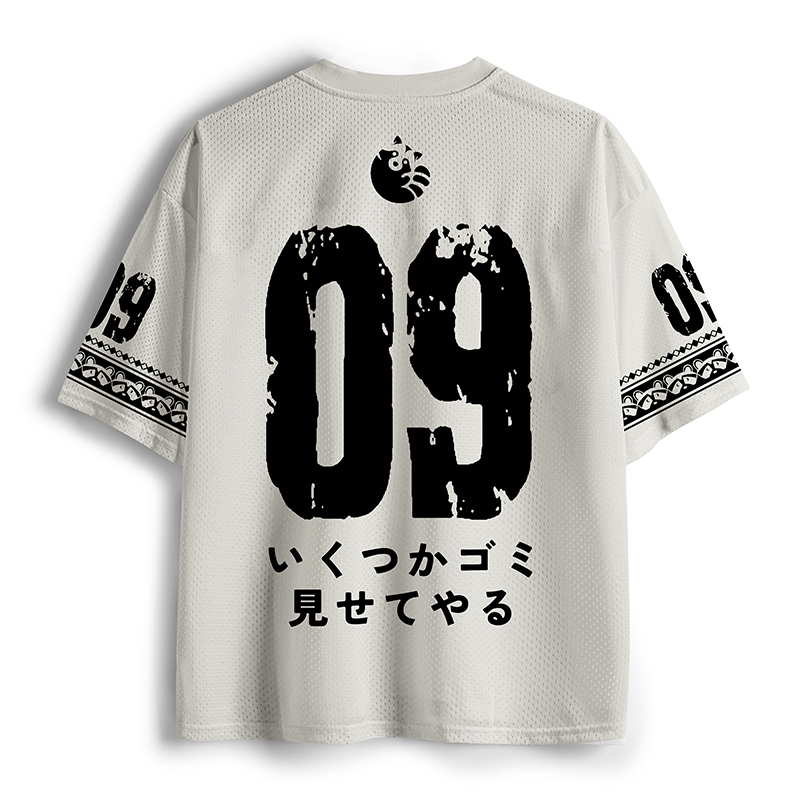 Tokyo-Tiger Funny Trash Crew Mesh Jersey