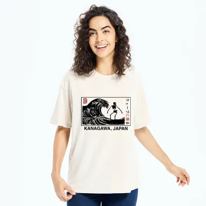 Tokyo-Tiger Skeleton Surfing Japan Washed T-Shirt