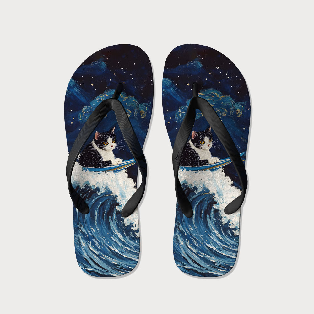 Tokyo-Tiger The Great Wave Off Cat Flip Flops
