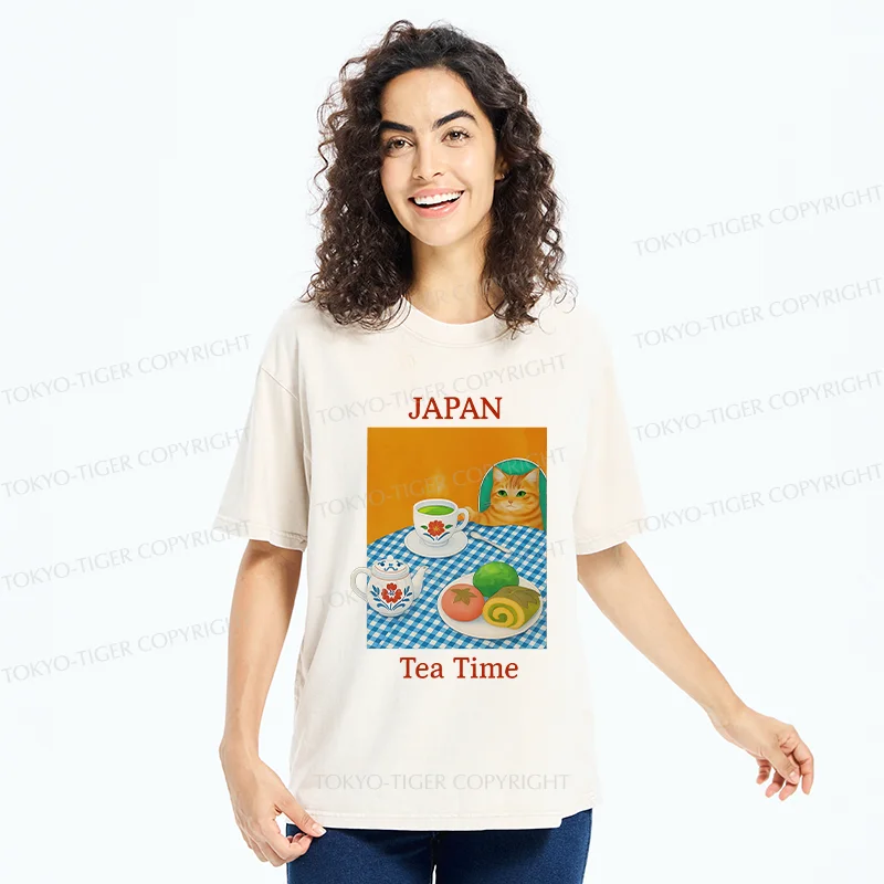 Tokyo-Tiger Japanese Afternoon Tea Washed T-Shirt
