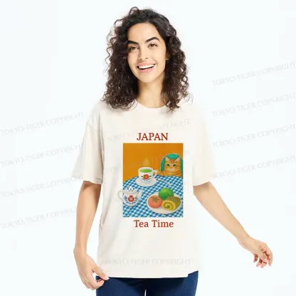 Tokyo-Tiger Japanese Afternoon Tea Washed T-Shirt