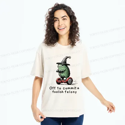 Tokyo-Tiger Japan Frog Riding A Balance Scooter Washed T-Shirt