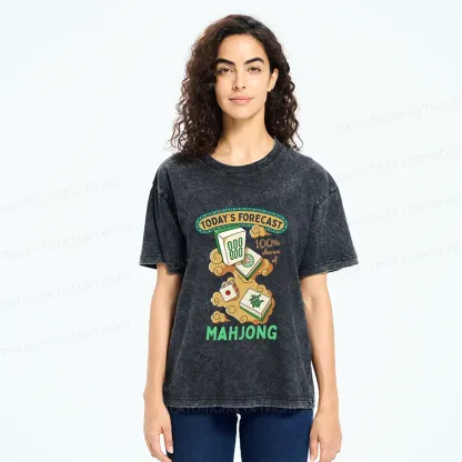 Tokyo-Tiger Fun Mahjong Washed T-Shirt