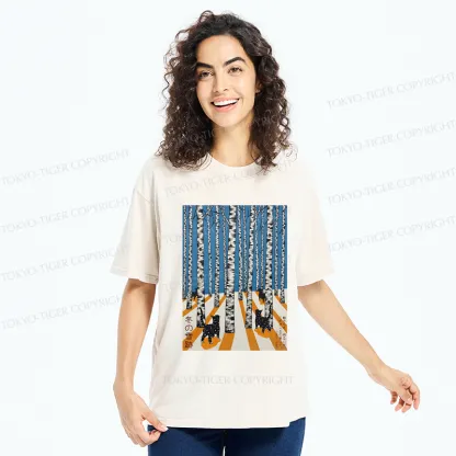 Tokyo-Tiger Traces in the Winter Snow Washed T-Shirt