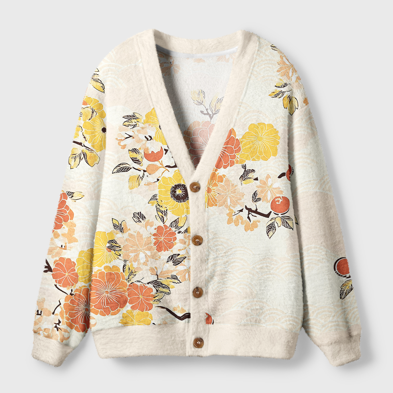 Tokyo-Tiger Fruitful Flower Ugly Cardigan Sweater
