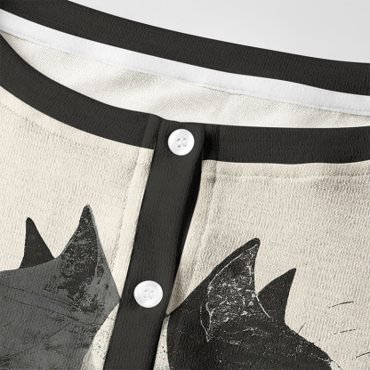 Tokyo-Tiger Silhouette Of Two Black Cats Women's Lightweight Cardigan