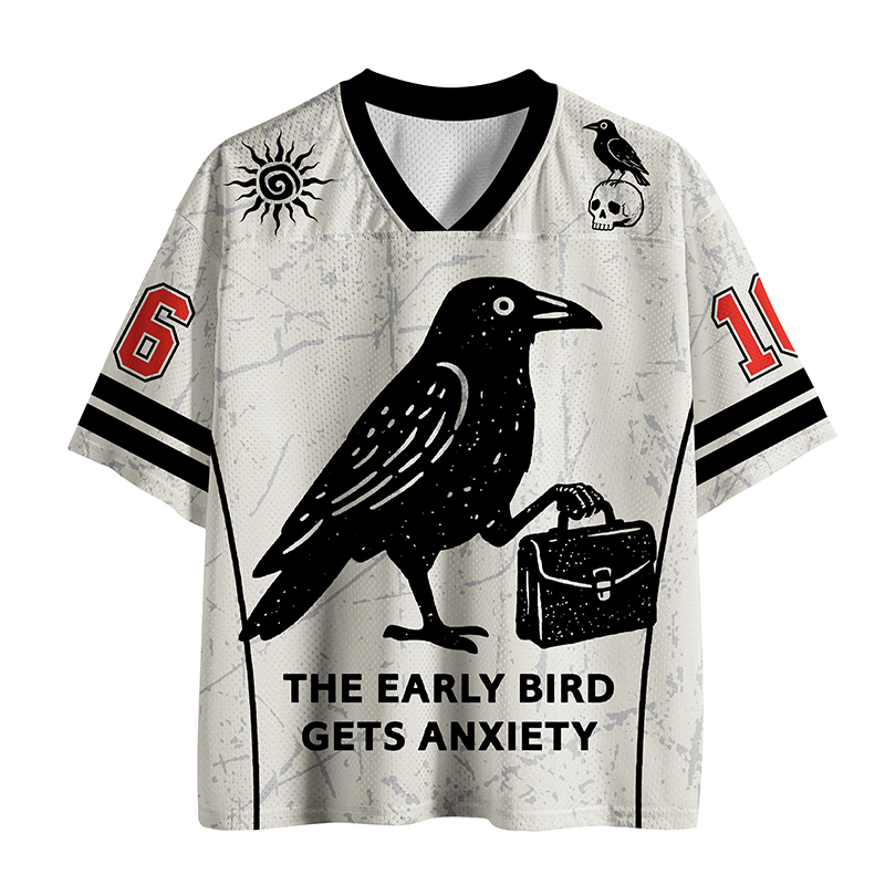 Tokyo-Tiger Funny Work Crow Meme Mesh Jersey
