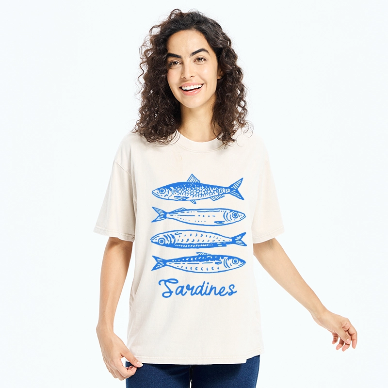 Tokyo-Tiger Funny Meme Simple Fish Art Vibe Washed T-Shirt
