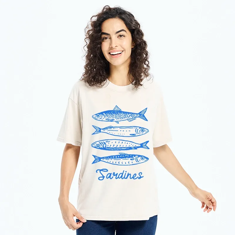 Tokyo-Tiger Funny Meme Simple Fish Art Vibe Washed T-Shirt