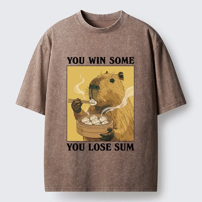 Tokyo‑Tiger Meme Capybara Snack Washed T‑Shirt