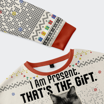 Tokyo-Tiger I Am Present Christmas Ugly Sweatshirt