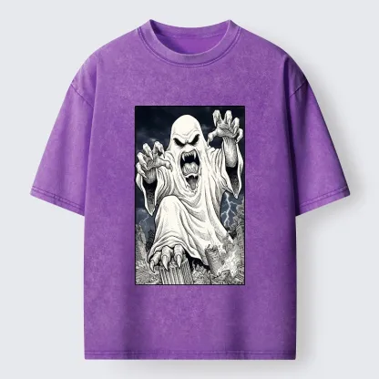 Tokyo‑Tiger Spooky Ghost Monster Washed T‑Shirt