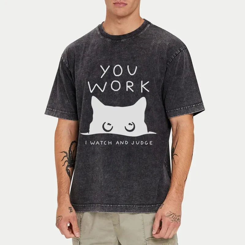 Tokyo-Tiger A Cat That Spies Washed T-Shirt-tokyo-tiger