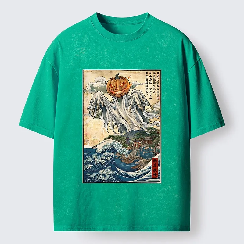 Tokyo‑Tiger Pumpkin Yokai Washed T‑Shirt