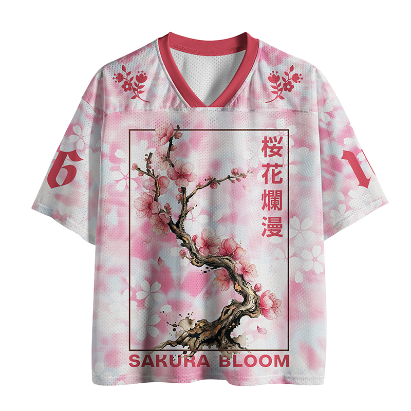 Tokyo-Tiger Blossom Branch Mesh Jersey