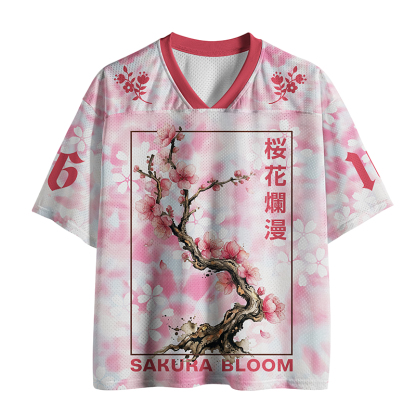 Tokyo-Tiger Blossom Branch Mesh Jersey