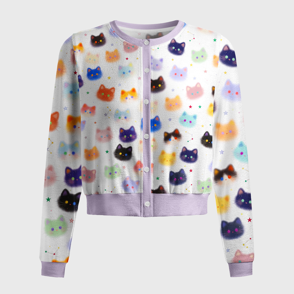 Tokyo-Tiger Rainbow Mist Cats Women's Lightweight Cardigan