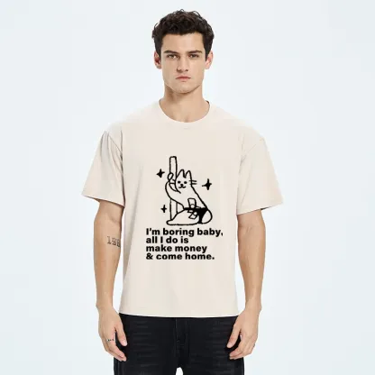 Tokyo-Tiger Cute Cat Only Makes Money Comes Home Washed T-Shirt