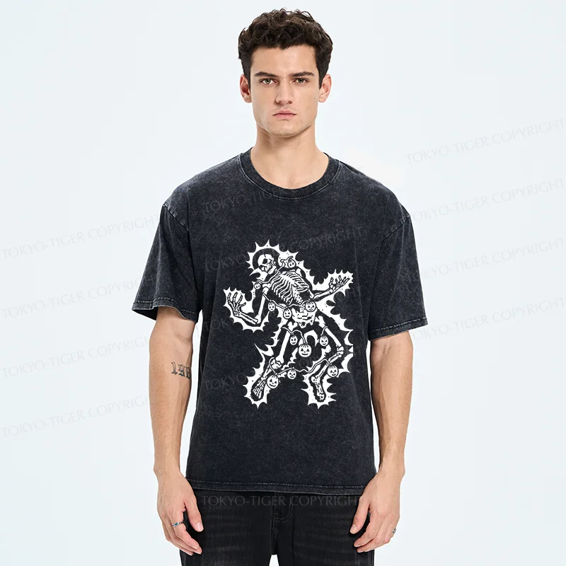 Tokyo-Tiger Electrocuted Skeleton Washed T-Shirt