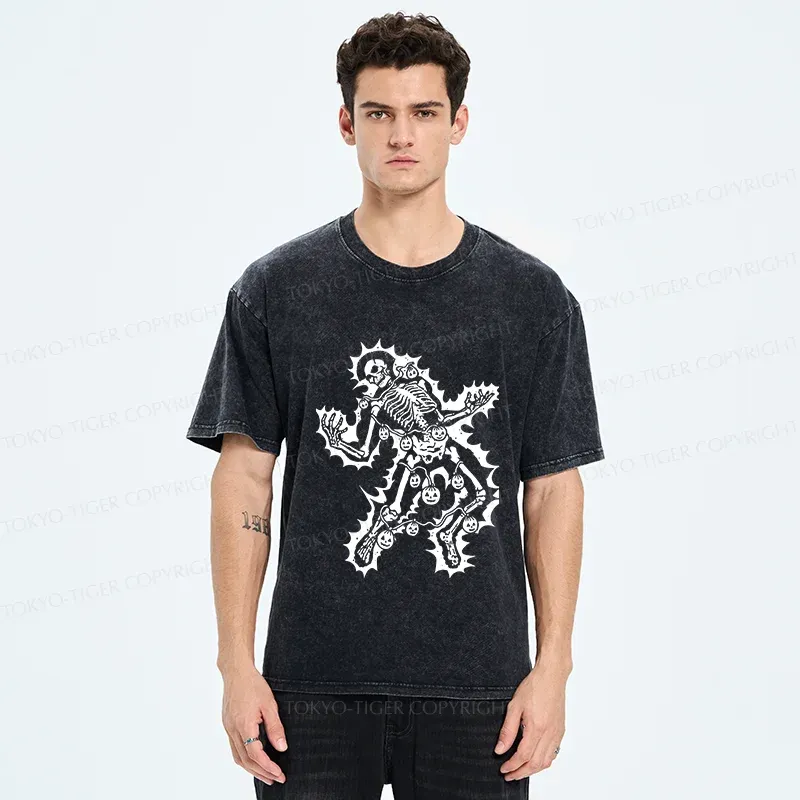 Tokyo-Tiger Electrocuted Skeleton Washed T-Shirt