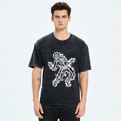 Tokyo-Tiger Electrocuted Skeleton Washed T-Shirt