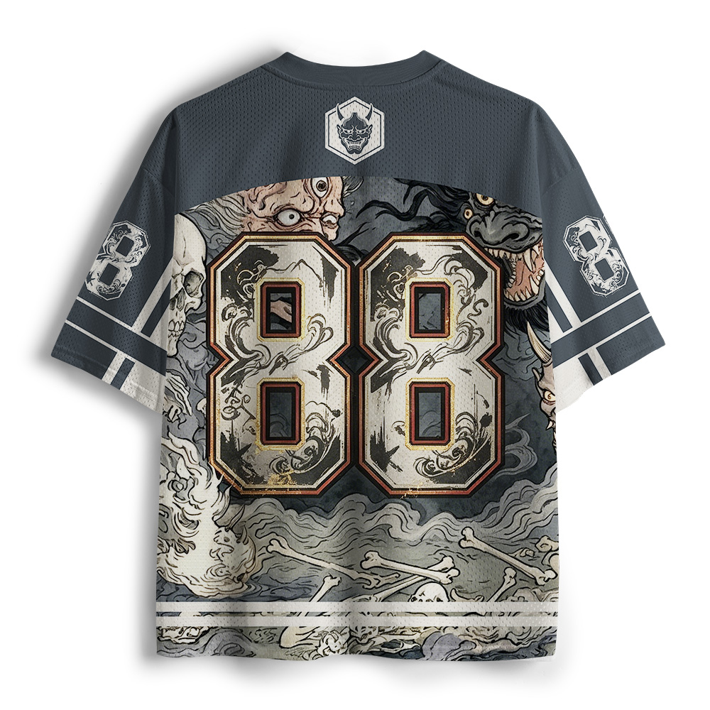 Tokyo-Tiger Japanese Skeleton Oni Cat Mesh Jersey