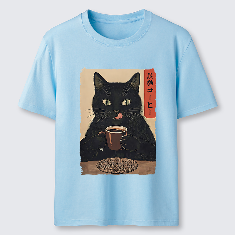 Tokyo-Tiger Vintage Black Cat Coffee Art Classic T-Shirt