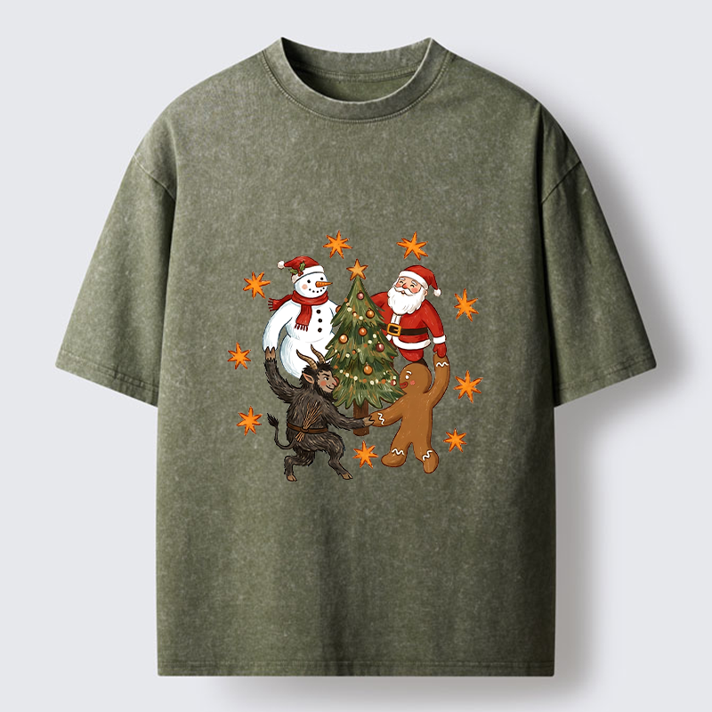 Tokyo-Tiger Christmas Party Crew Washed T-Shirt