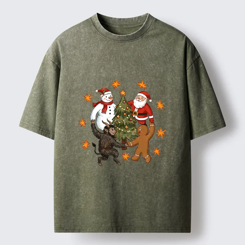 Tokyo-Tiger Christmas Party Crew Washed T-Shirt
