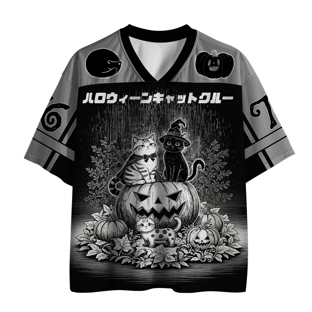 Tokyo-Tiger Halloween Cat Crew Mesh Jersey