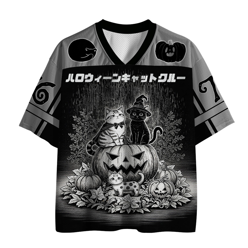 Tokyo-Tiger Halloween Cat Crew Mesh Jersey
