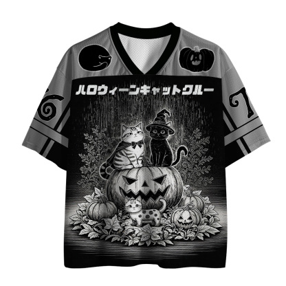 Tokyo-Tiger Halloween Cat Crew Mesh Jersey