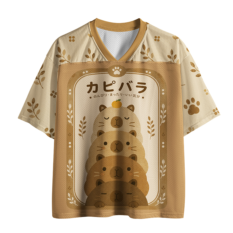 Tokyo-Tiger Capybaras Stacked Together Mesh Jersey Sale