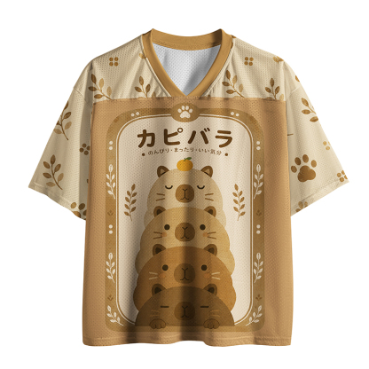 Tokyo-Tiger Capybaras Stacked Together Mesh Jersey