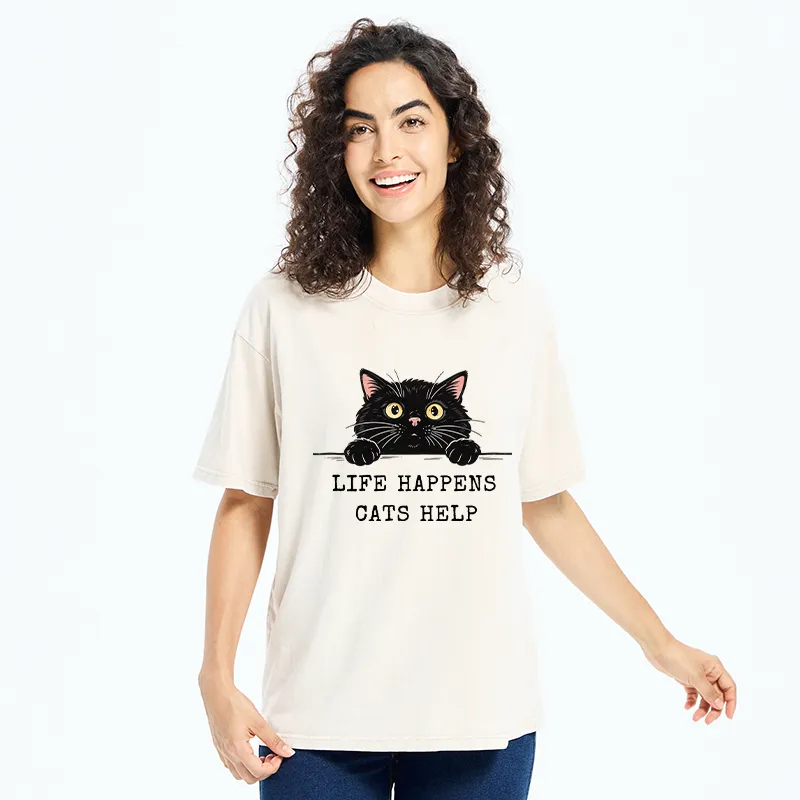 Tokyo-Tiger Cat Brings Solace To Life Washed T-Shirt