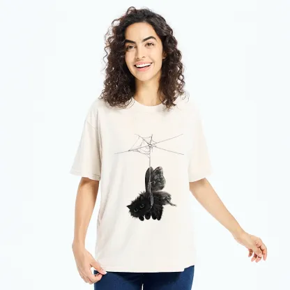 Tokyo‑Tiger Spooky Web Cat Creature Washed T‑Shirt