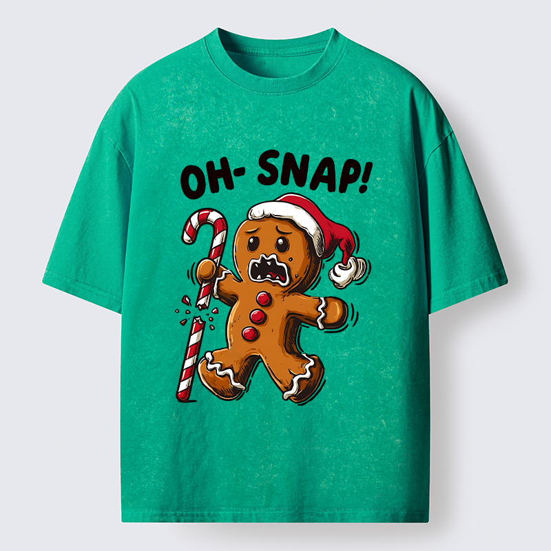 Tokyo-Tiger Funny Gingerbread With Broken Candy Cane Meme Washed T-Shirt