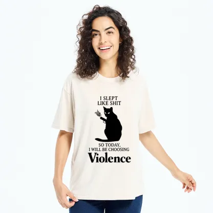 Tokyo-Tiger Mad Cat Mood Washed T-Shirt