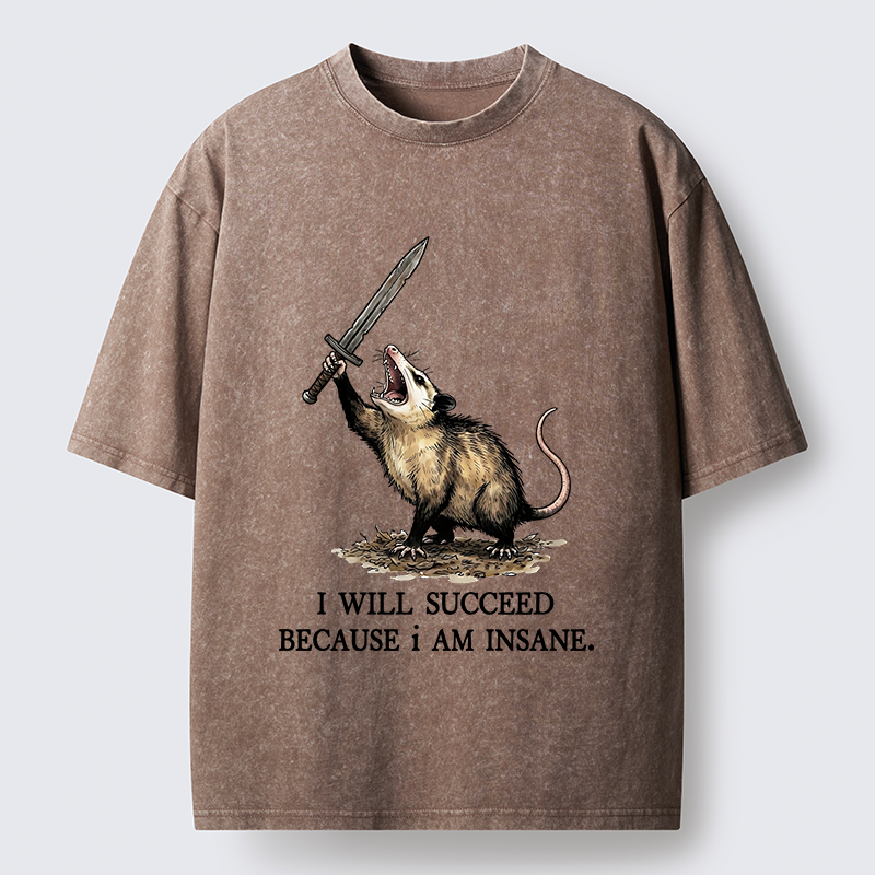 Tokyo-Tiger Funny Warrior Opossum Meme Washed T-Shirt