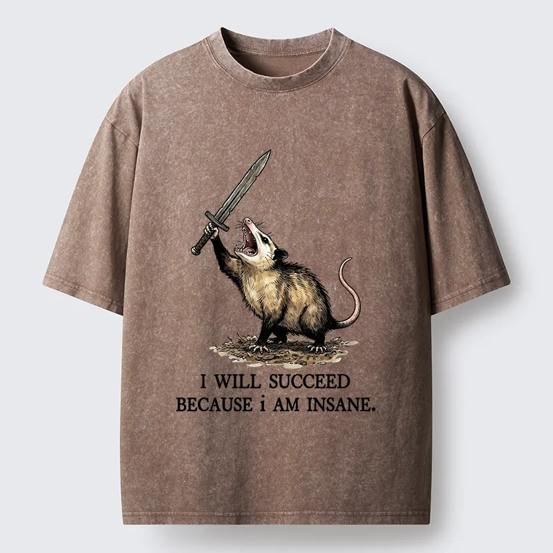 Tokyo‑Tiger Funny Warrior Opossum Meme Washed T‑Shirt Sale
