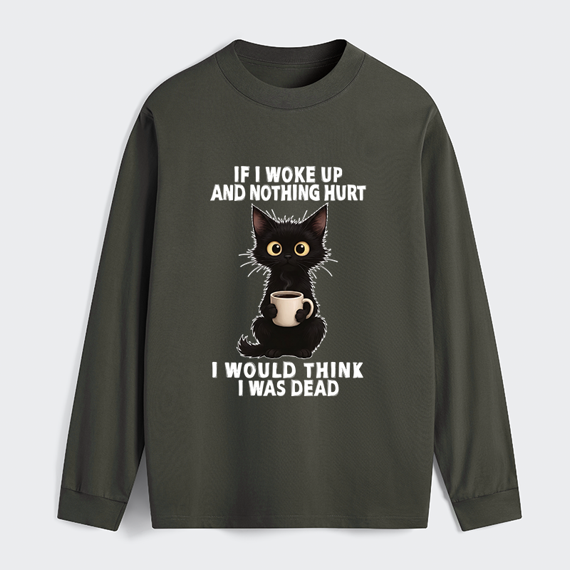 Tokyo-Tiger Funny Cute Black Cat And Coffee Meme Classic Long Sleeve T-Shirt