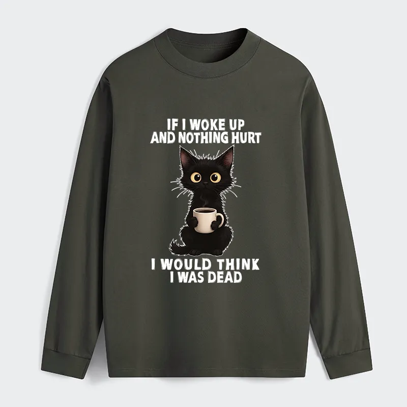 Tokyo-Tiger Funny Cute Black Cat And Coffee Meme Classic Long Sleeve T-Shirt
