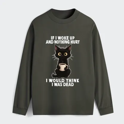 Tokyo-Tiger Funny Cute Black Cat And Coffee Meme Classic Long Sleeve T-Shirt