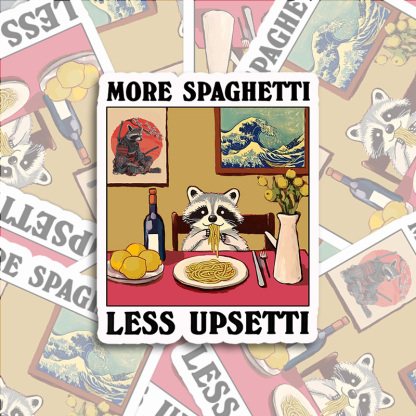 Tokyo-Tiger More Spaghetti Less Upsetti Japanese Sticker