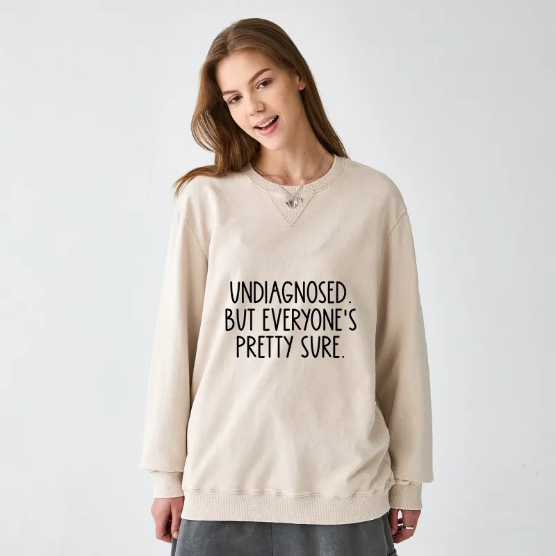 Tokyo-Tiger Self-diagnosed Illness Funny Washed Terry Sweatshirt