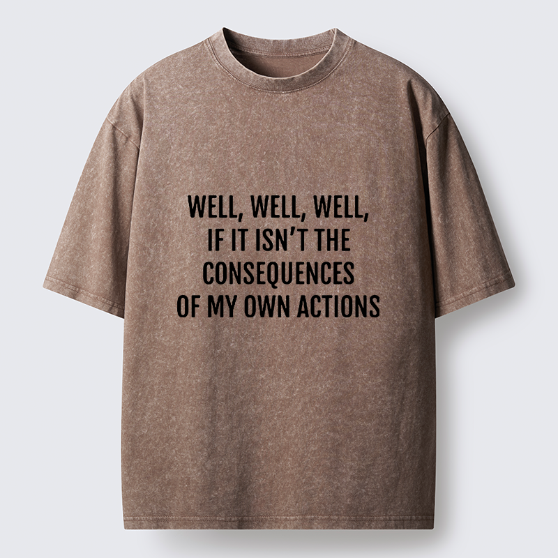 Tokyo-Tiger Funny Consequence Meme Washed T-Shirt