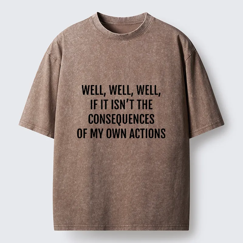 Tokyo-Tiger Funny Consequence Meme Washed T-Shirt